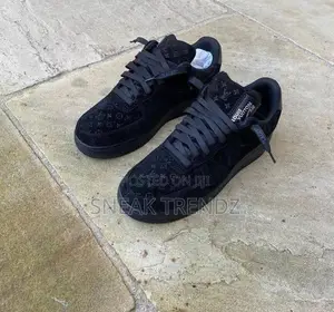 Louis Vuitton Nike Force Org Black Suede