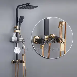 4 In 1 Luxury Gold Black  Shower Mixer