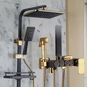 4 In 1 Luxury Gold Black  Shower Mixer