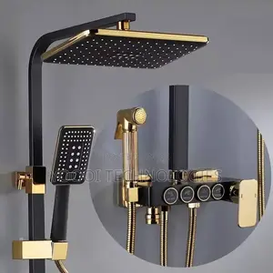 4 In 1 Luxury Gold Black  Shower Mixer
