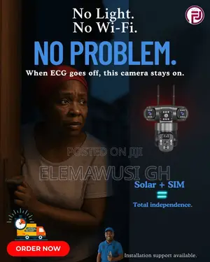 3 Lens (Triple Lens) 4g Solar-Powered PTZ Outdoor CCTV Camera V380pro