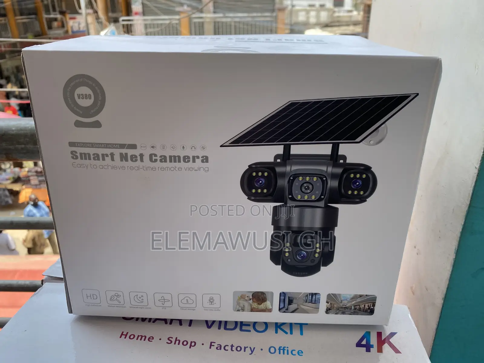 3 Lens (Triple Lens) 4g Solar-Powered PTZ Outdoor CCTV Camera V380pro