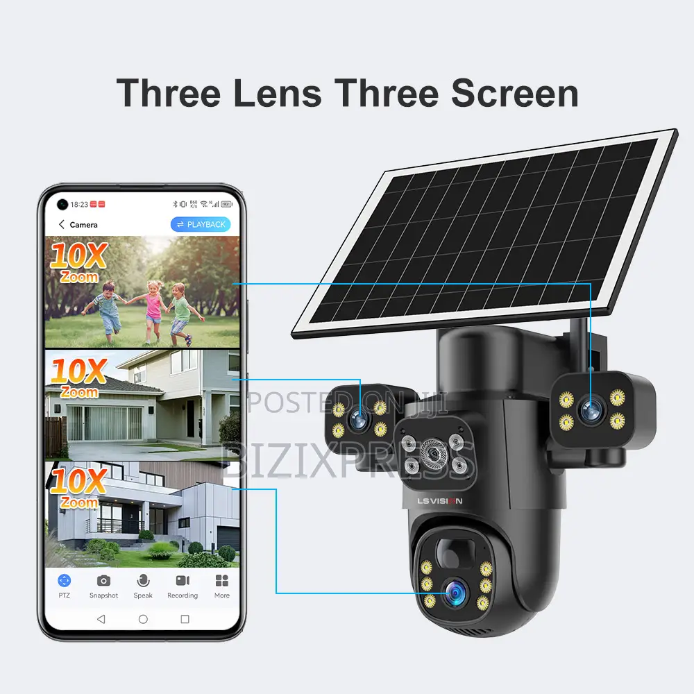 4g Solar Security Camera – 3 Lens