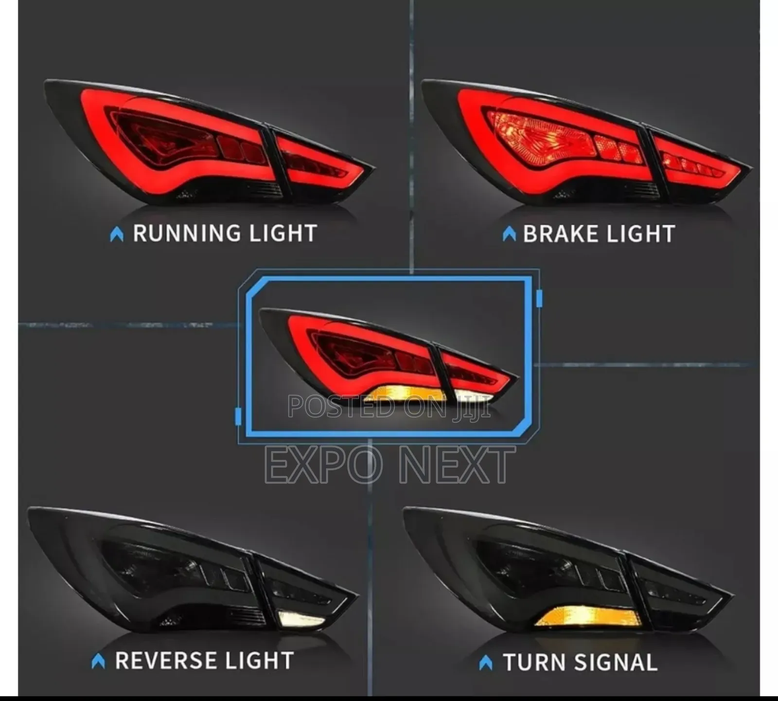 Pair Smoked Led Tail Lights For 2011-2014 Hyundai Sonata Sedan