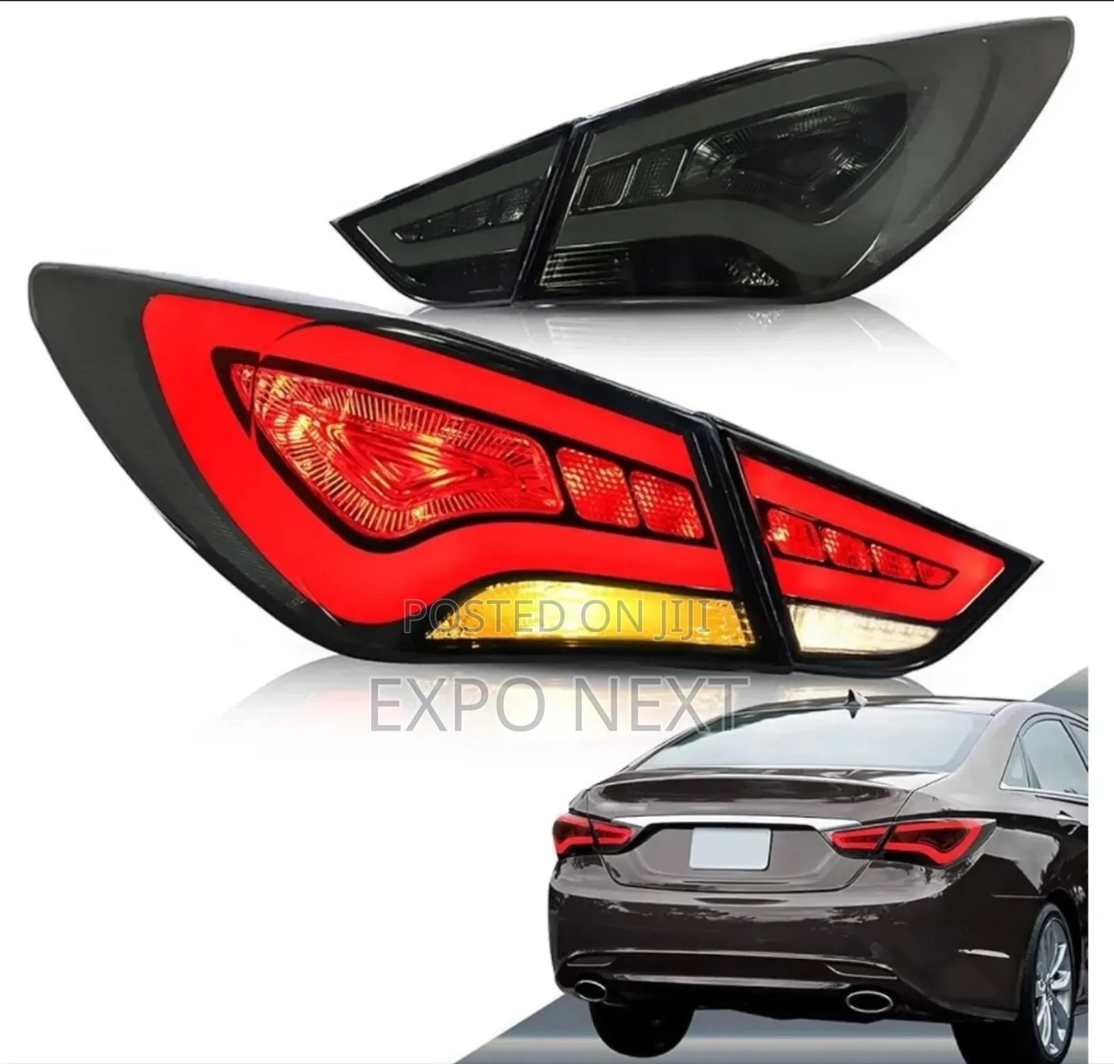 Pair Smoked Led Tail Lights For 2011-2014 Hyundai Sonata Sedan