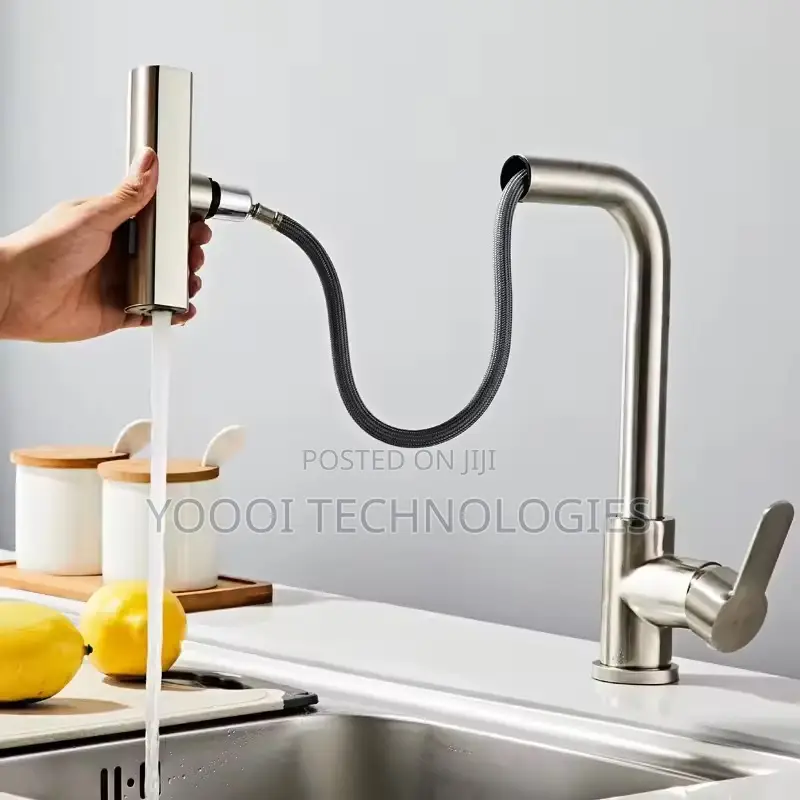 Gun Grey Hot& Cold Kitchen Pullout Faucet Tap