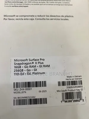New Microsoft Surface Pro 16GB Qualcomm Snapdragon X Plus SSD 256GB