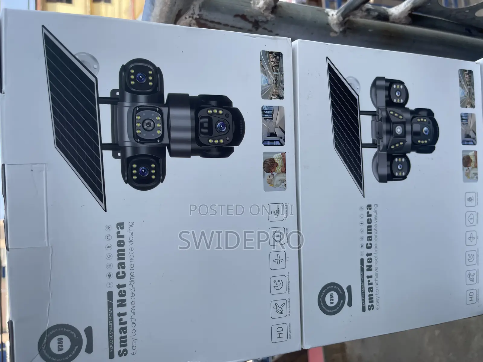 (3 Lens )Triple Lens Solar Powered Camera V380 Pro Smart Net 4g CCTV