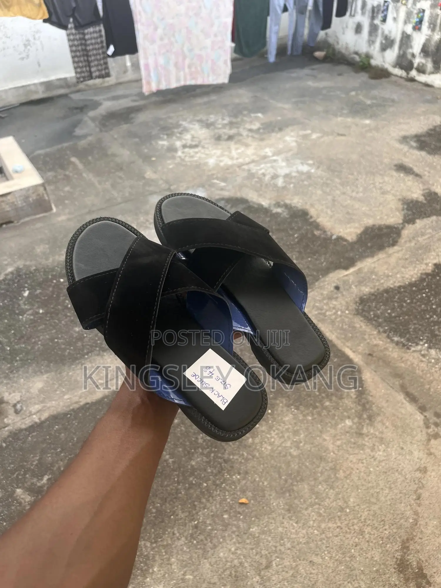 Traditional Black Suede Slippers
