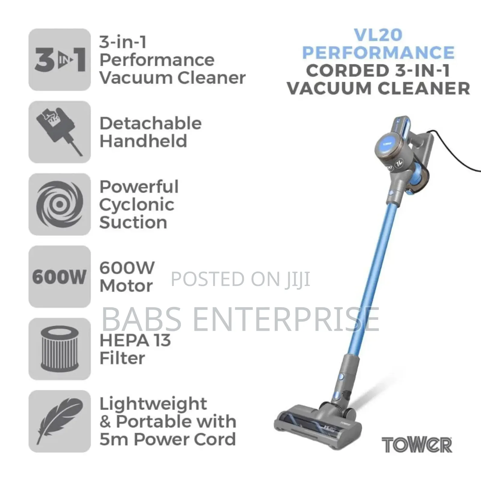 Tower Vl20 Performance Corded 3-in-1 Vacuum Cleaner