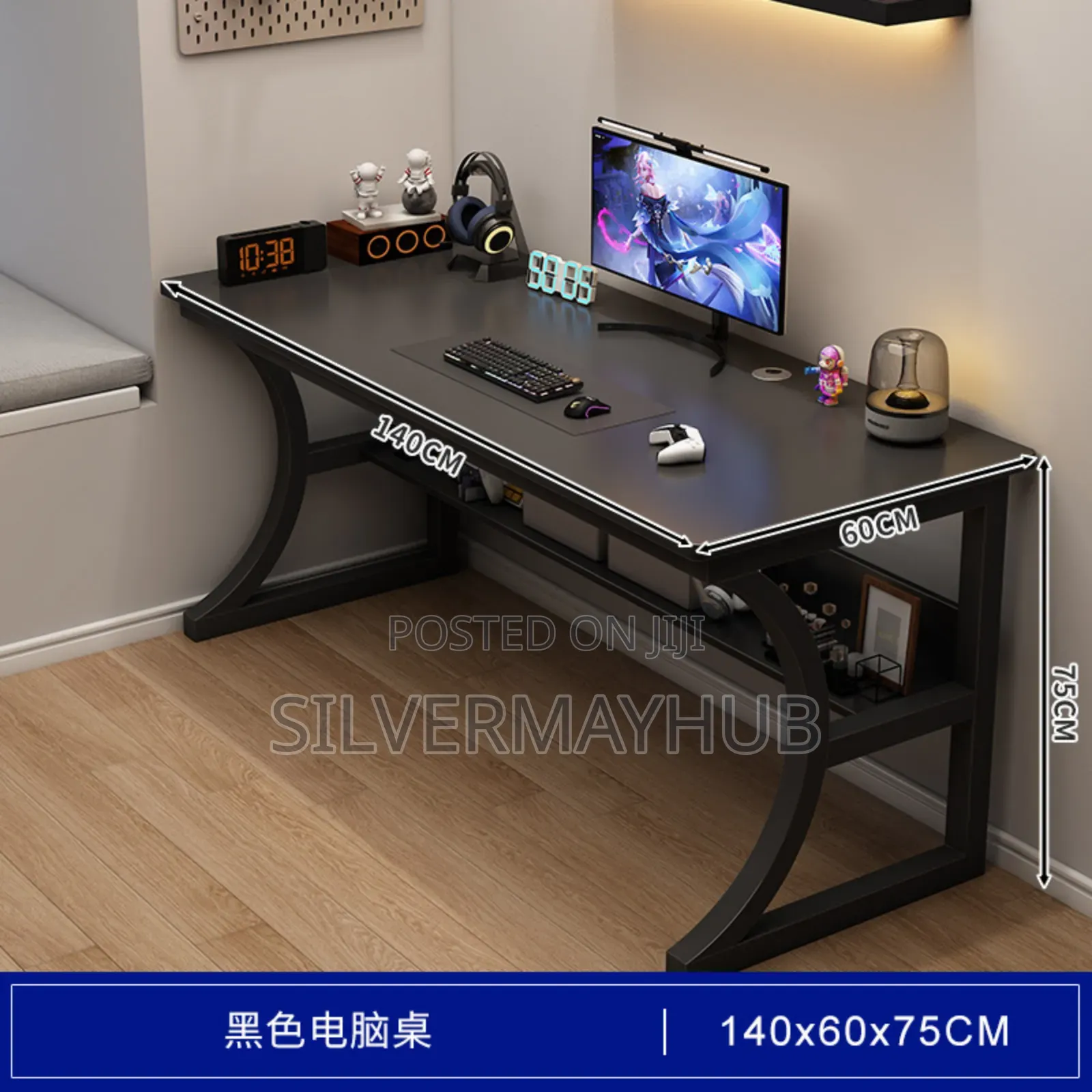 Office Gaming Desk With Beneath Book Shelf