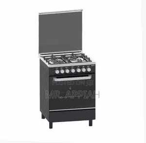 Gc6060bfu-Black Eldo Gas Cooker 4 Burrner 60x60 Cm Black Oven Grill.