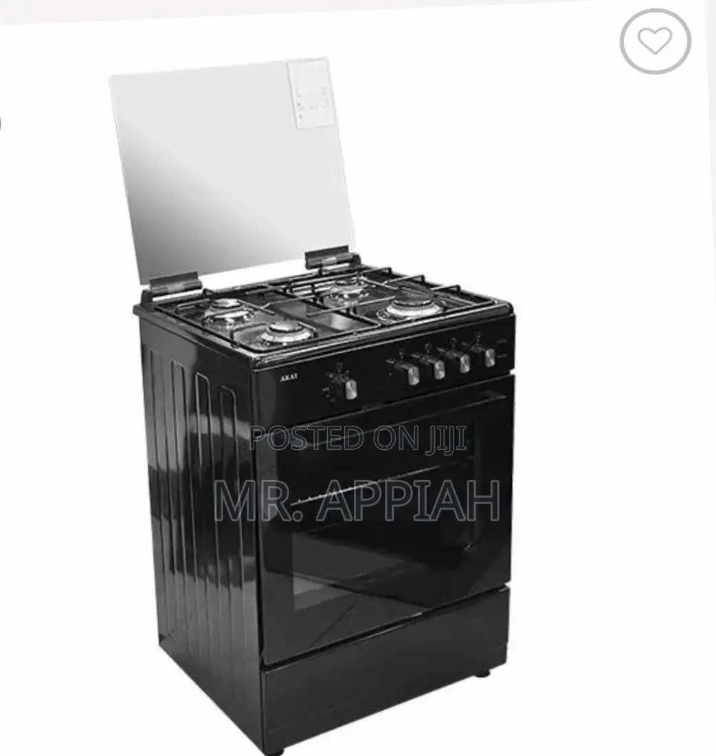 Gc6060bfu-Black Eldo Gas Cooker 4 Burrner 60x60 Cm Black Oven Grill.