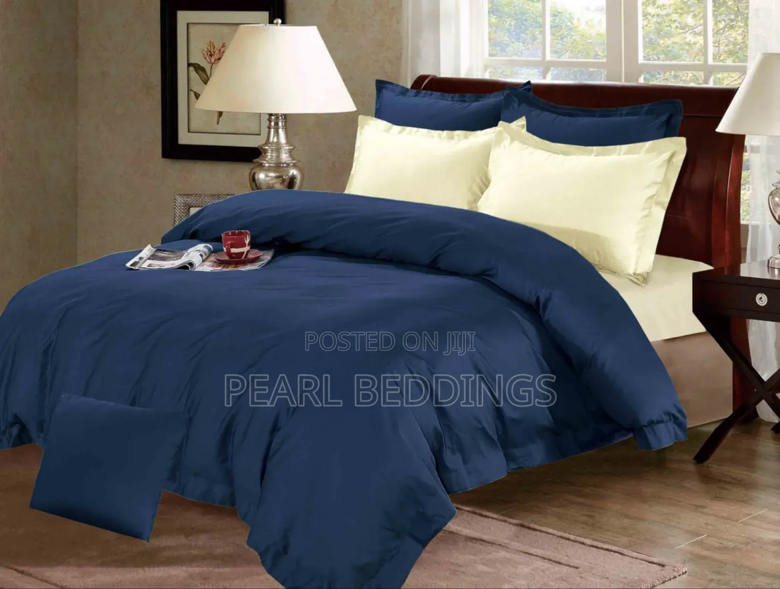 Quality Egyptian Cotton Plain Colors 7pcs Reversible Duvet Set Avail.