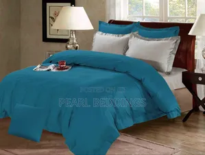 Quality Egyptian Cotton Plain Colors 7pcs Reversible Duvet Set Avail.