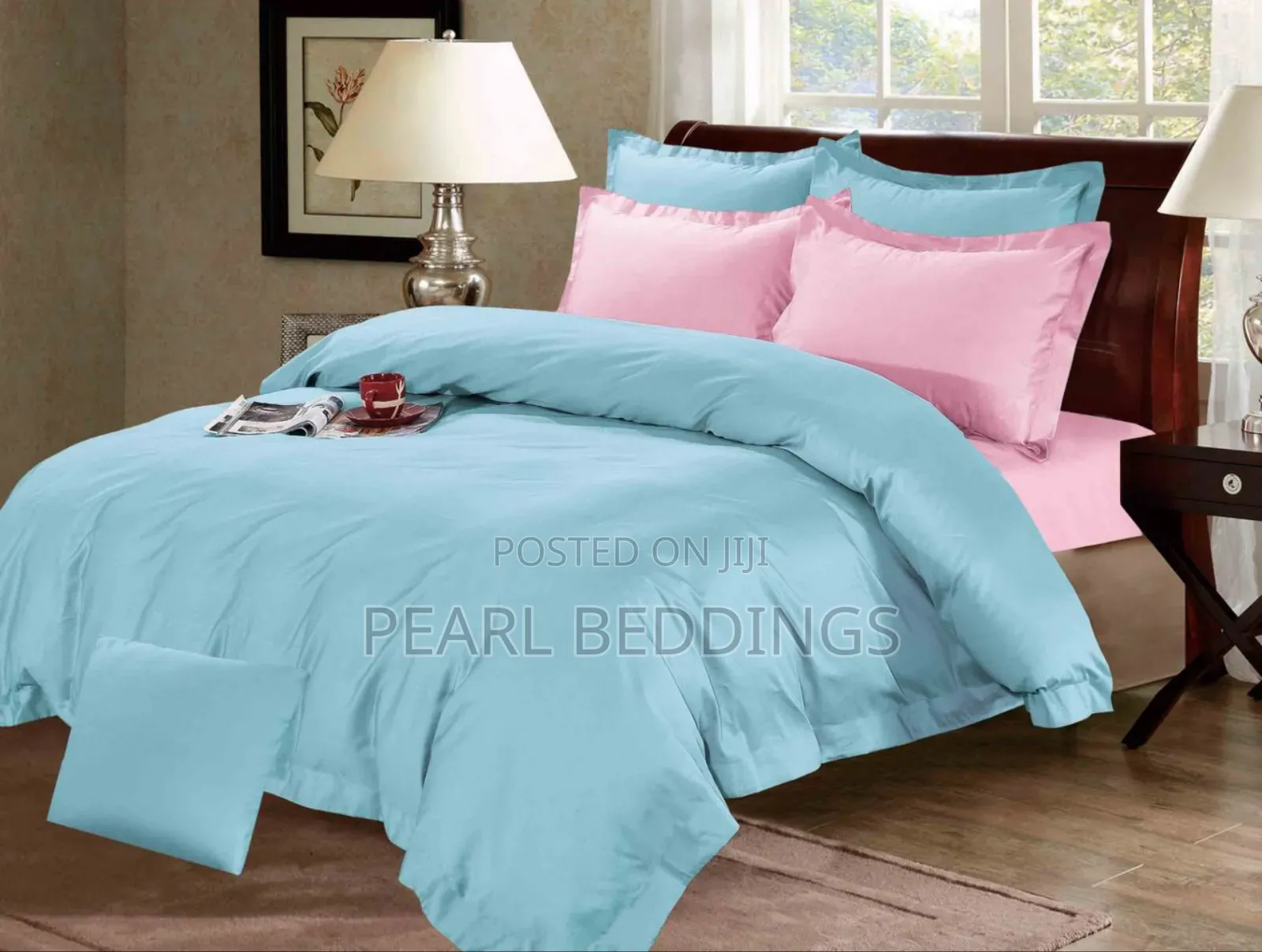 Quality Egyptian Cotton Plain Colors 7pcs Reversible Duvet Set Avail.