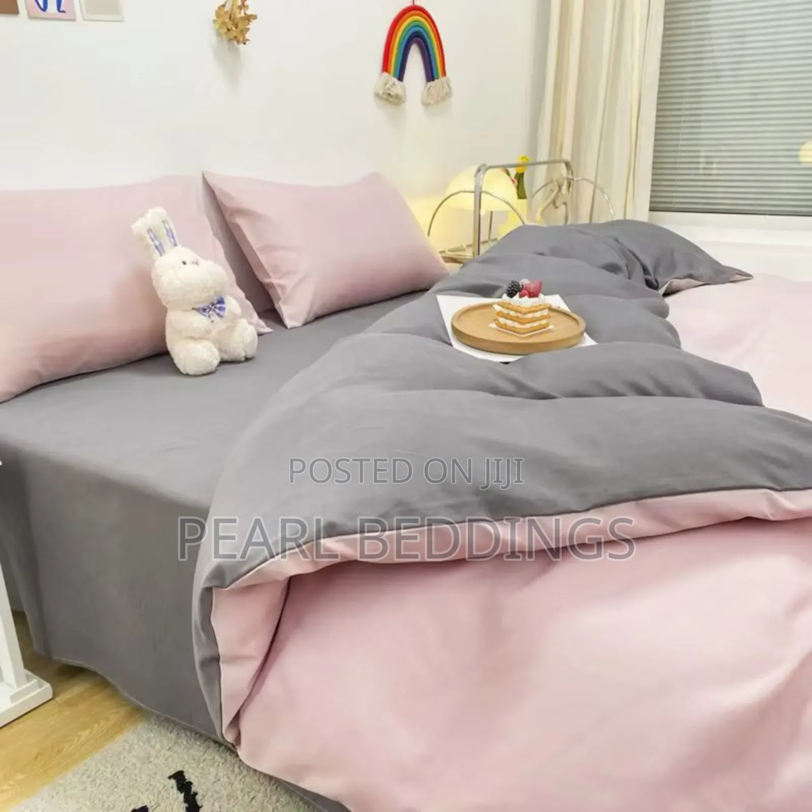 Quality Egyptian Cotton Plain Colors 7pcs Reversible Duvet Set Avail.