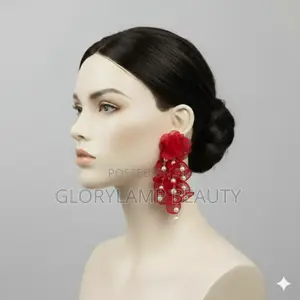 Rose Petal Drop Earrings With Pearls – Statement Jewelry for Women