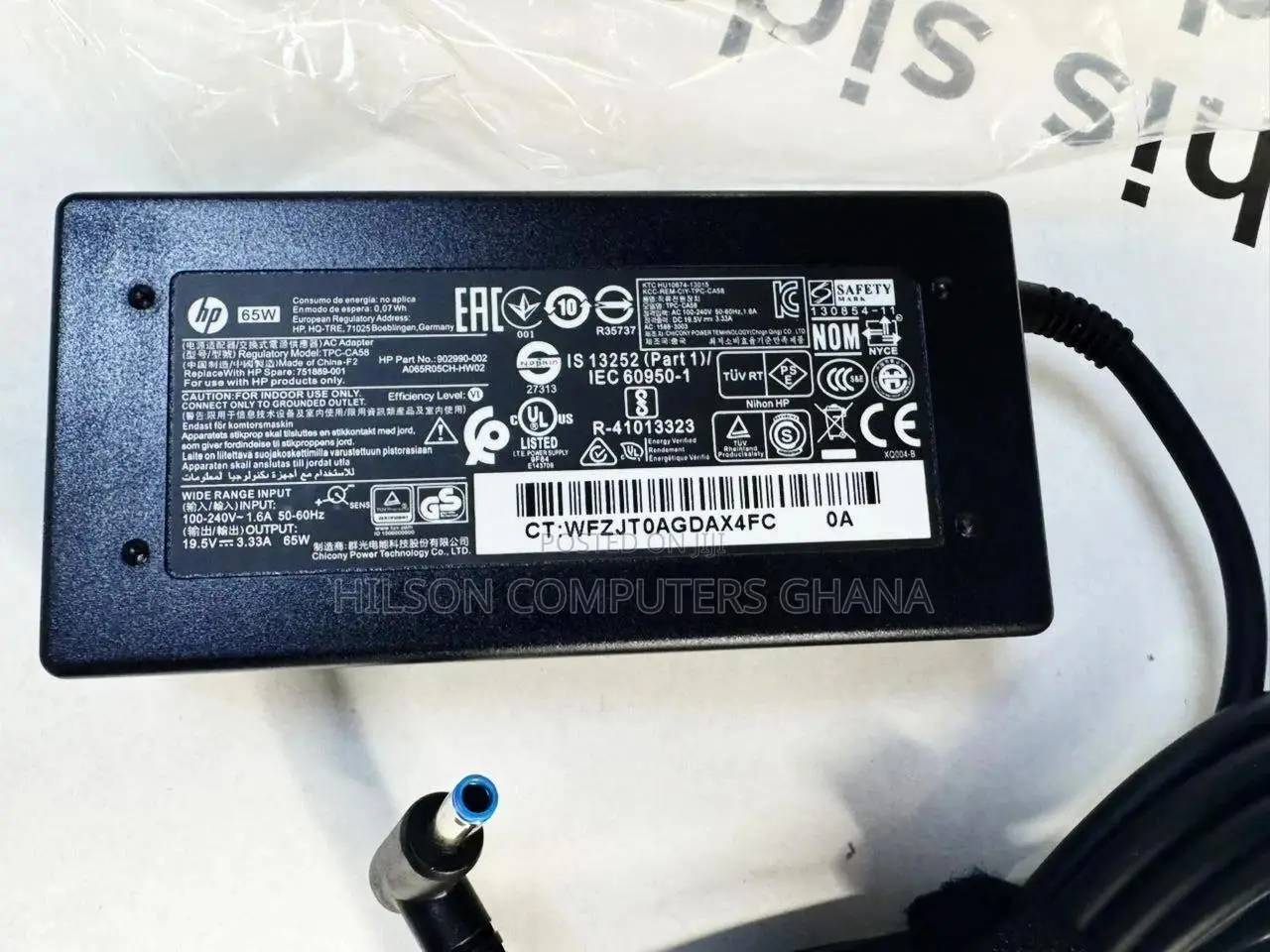 Hp Original 65w Small Blue Pin Charger