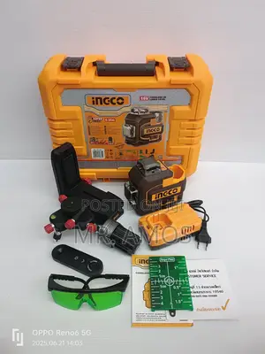 0-35m Cordless 3d Laser Level With 12 Green Lines - Hll301201