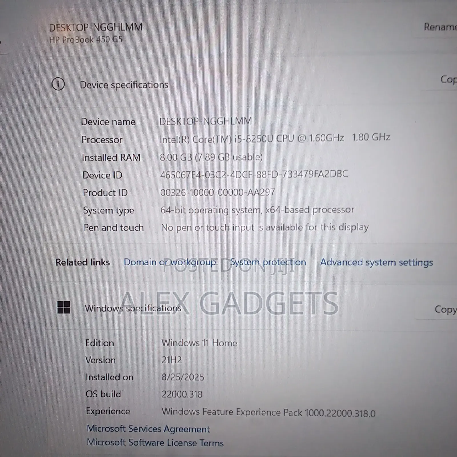 Laptop HP ProBook 450 G5 8GB Intel Core I5 SSD 256GB
