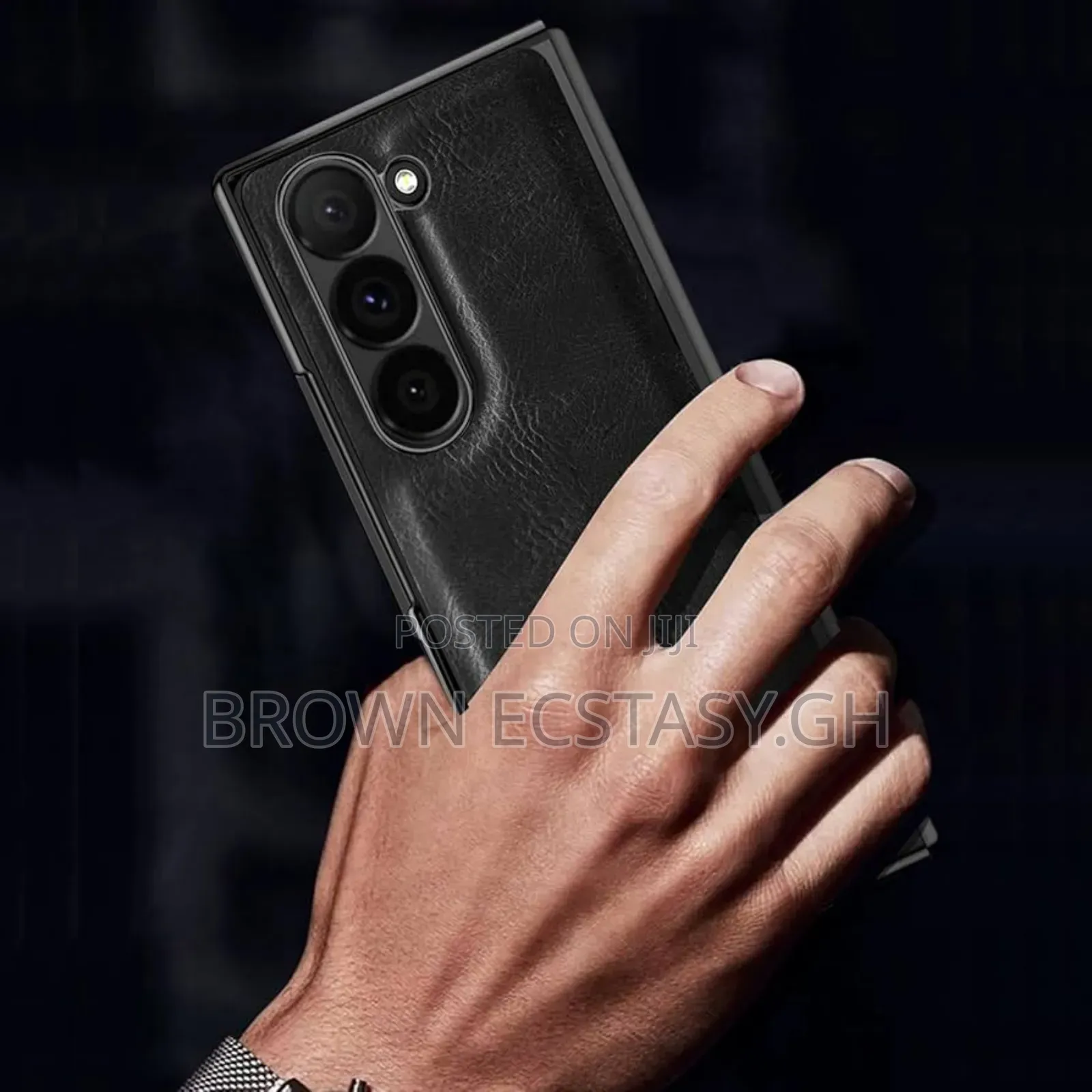Z Fold 7 Leather Case With Screen Protector