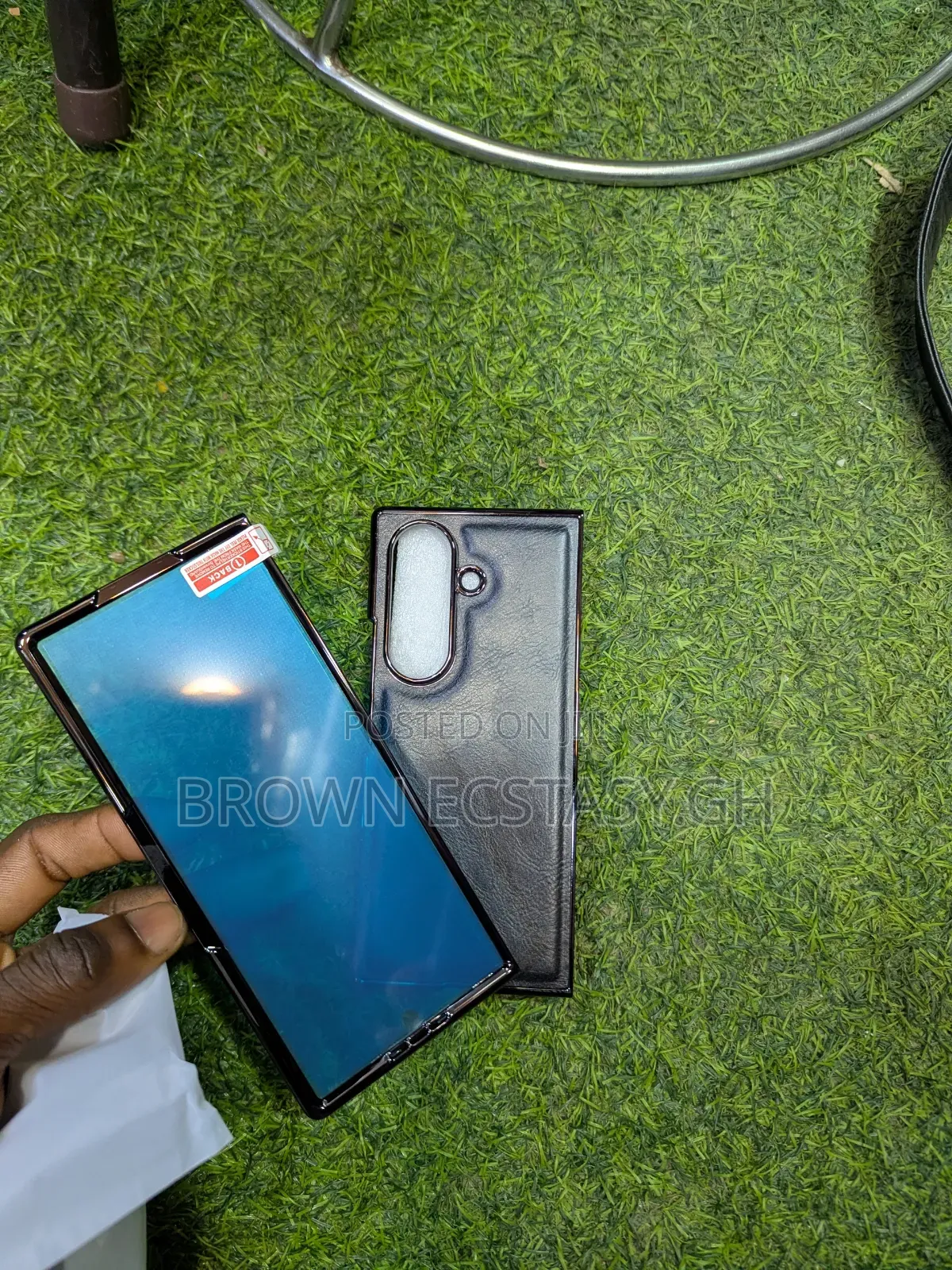 Z Fold 7 Leather Case With Screen Protector