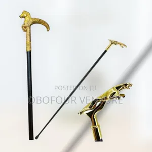 Golden Jaguar Head Walking Stick With Sword Inside for All Occasions.