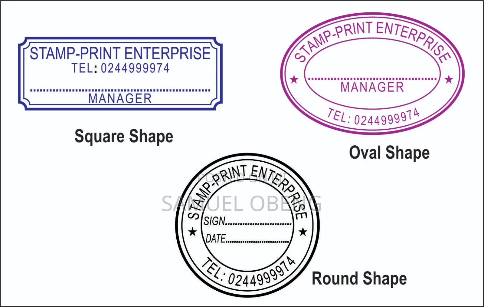 Rubber Stamp, Embossement Receipt And Invoice Printing