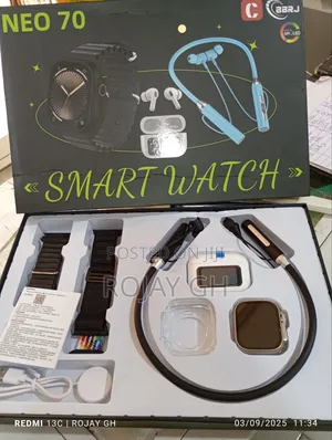 Neo 70 8-in-1 Smart Watch Set With Neckband Bt Airpod