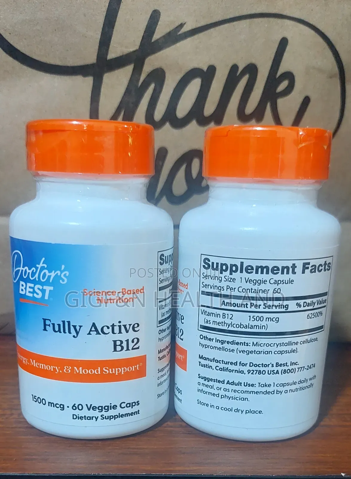 Doctor's Best, Fully Active B12, 1,500 McG, 60 Veggie Caps