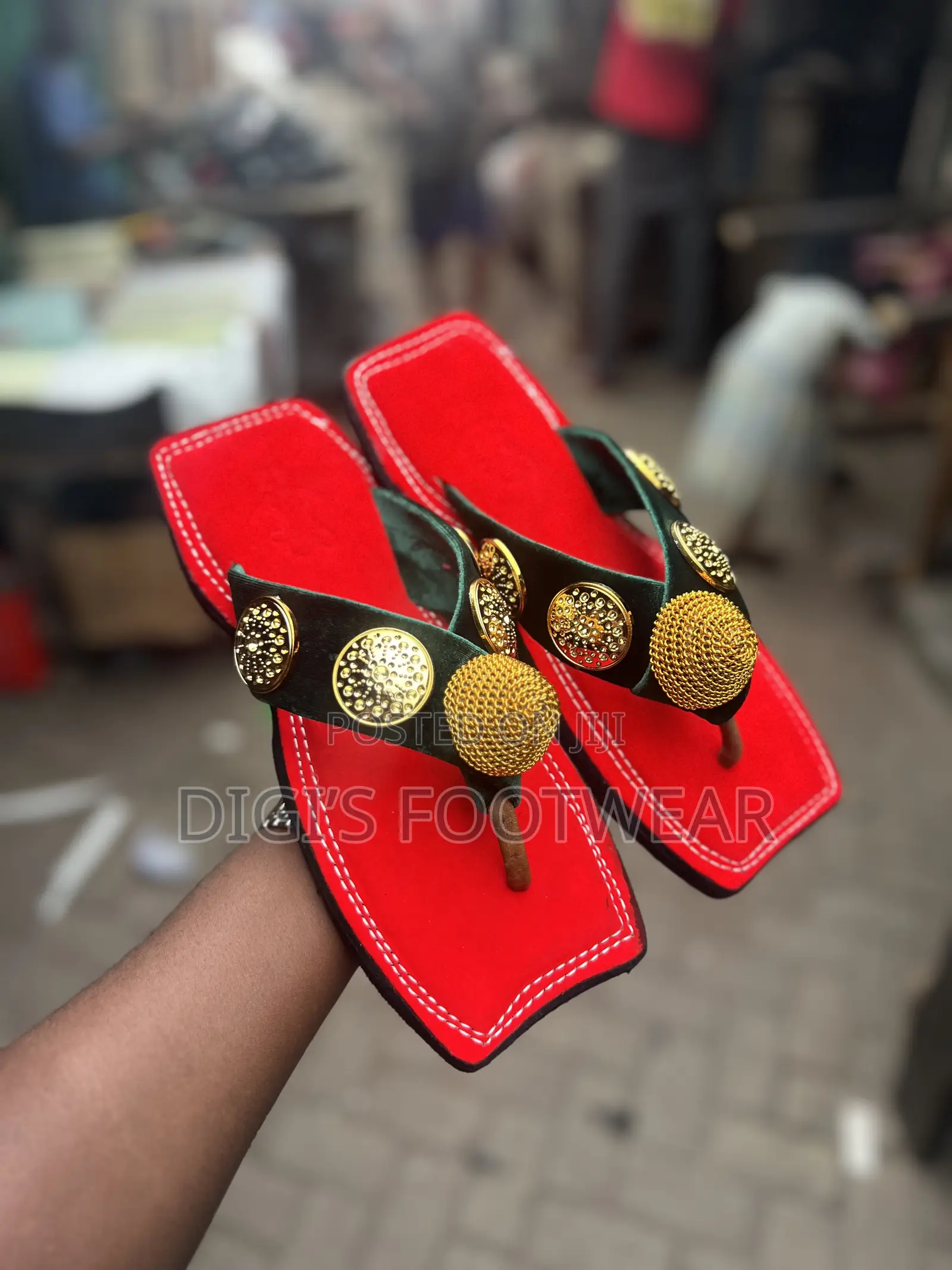Green Suede With Red Suede Inner Ahenema/Chawchaw