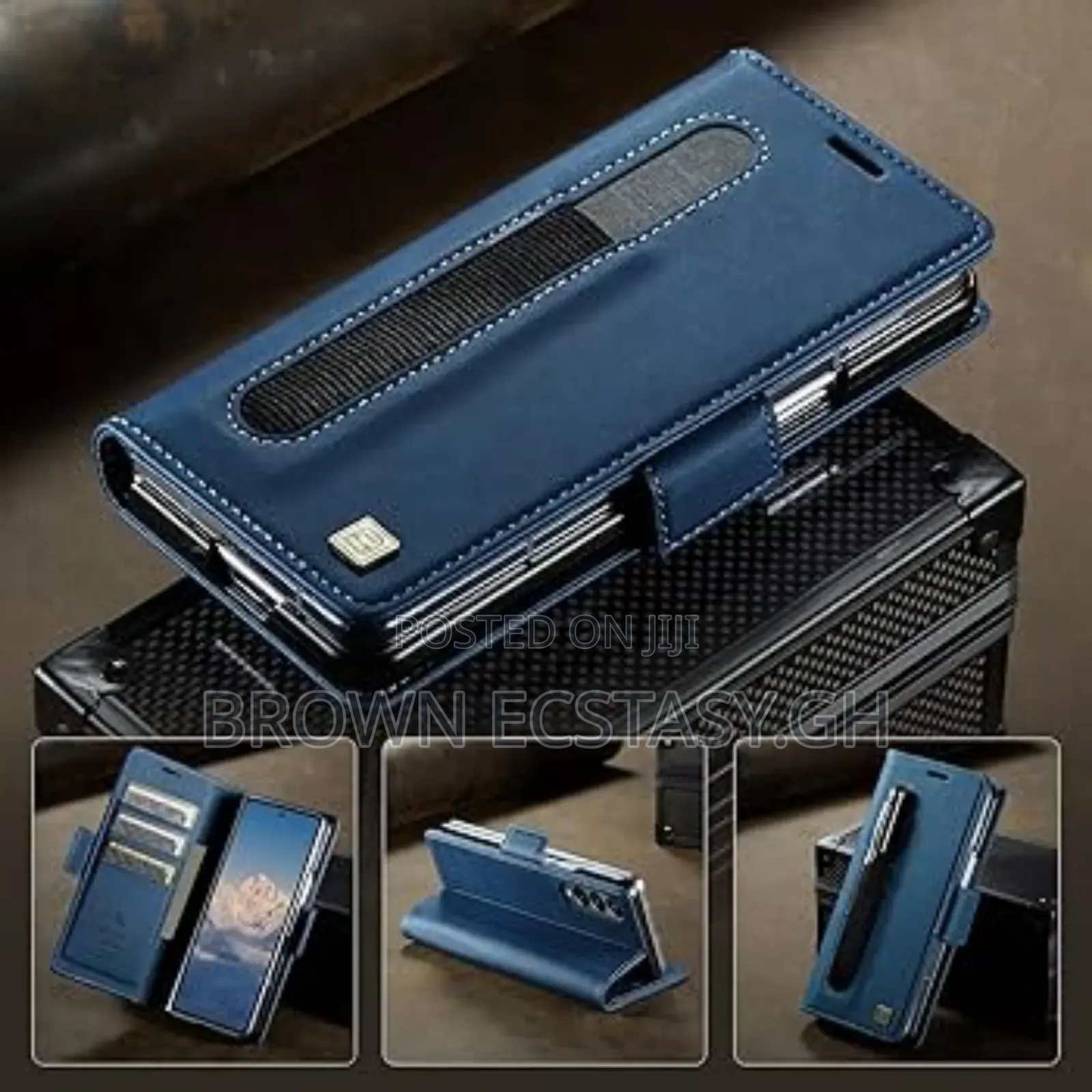 Autspace Z Fold 7/8 Ultra Leather Case With Pen Holder