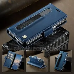 Autspace Z Fold 7 Leather Case With Pen Holder
