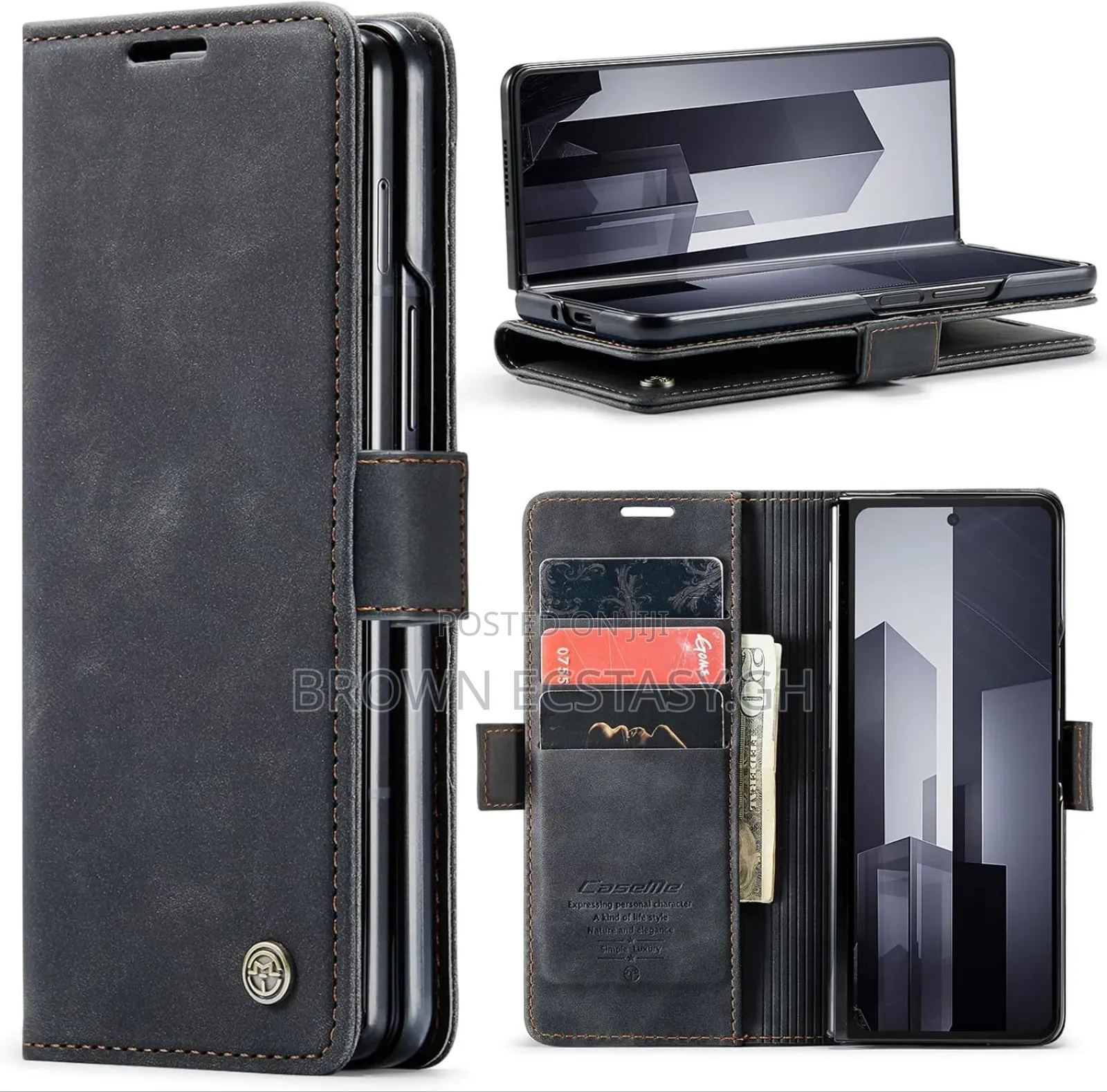 Autspace Z Fold 7/8 Ultra Leather Case With Pen Holder