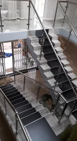 Premium Stainless Steel With Glass Handrail