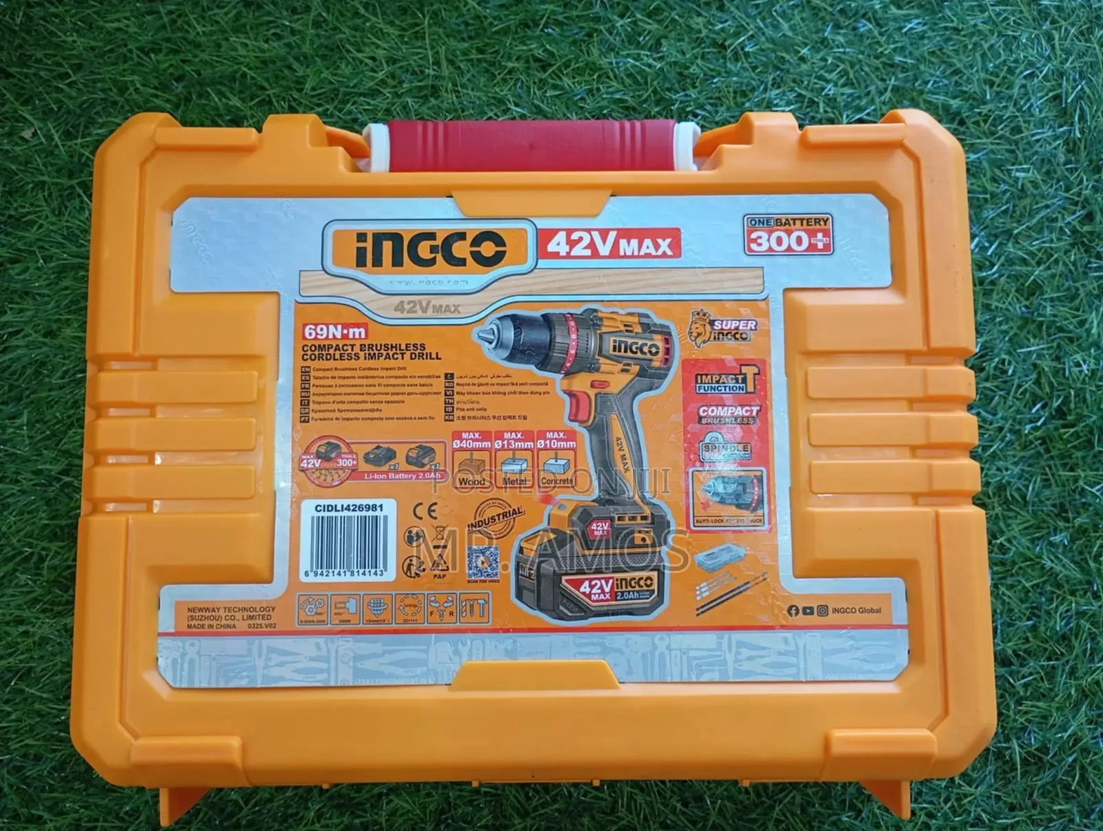 69nm Compact Brushless Cordless Impact Drill +47pcs Accessories Set -