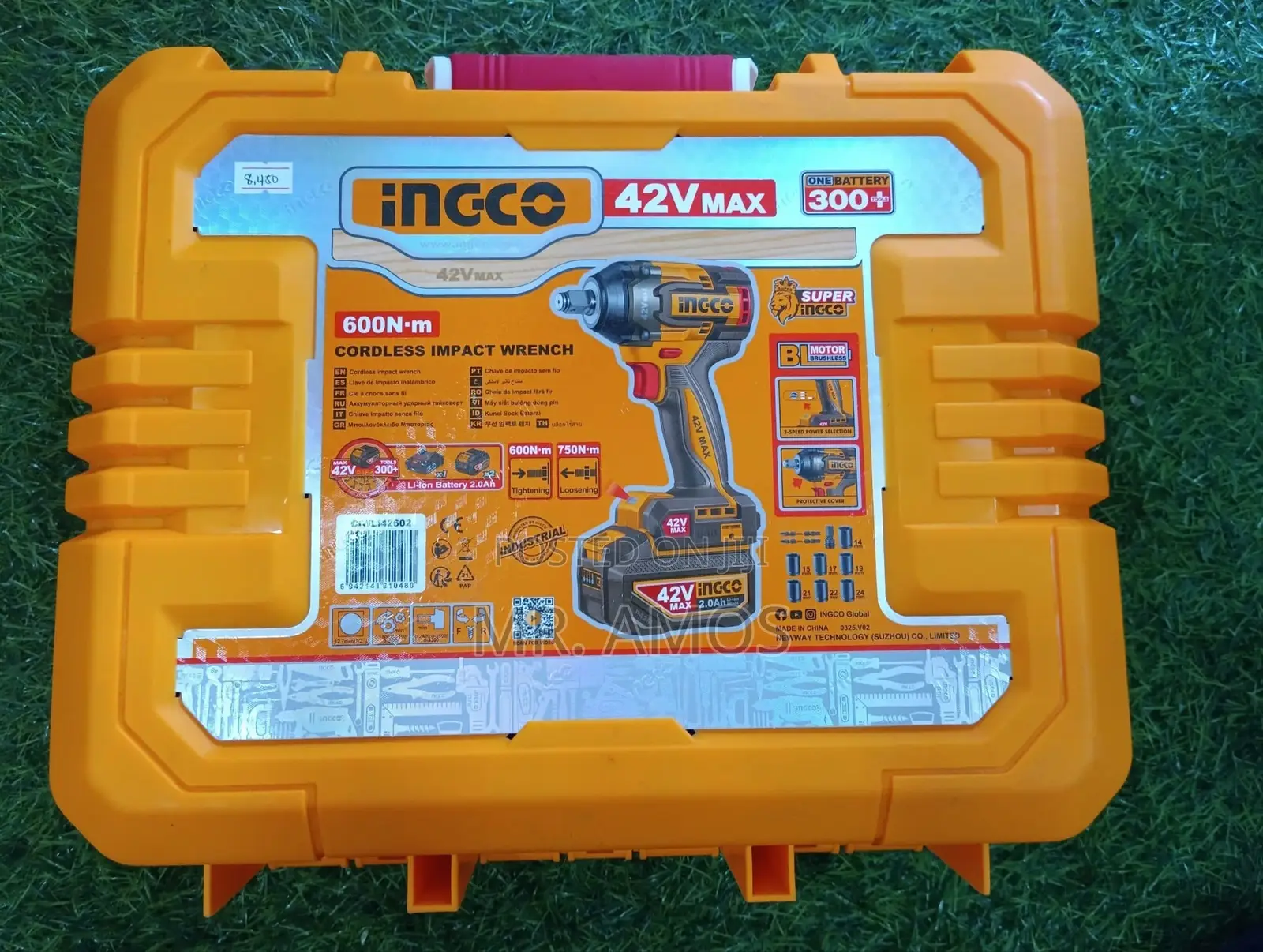 600nm Cordless 42v Impact Wrench Kit With 10pcs Accessories -