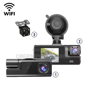Dashcam Dash Cam 3 in 1 in Built Wifi( Front, Back and Inside the Car)