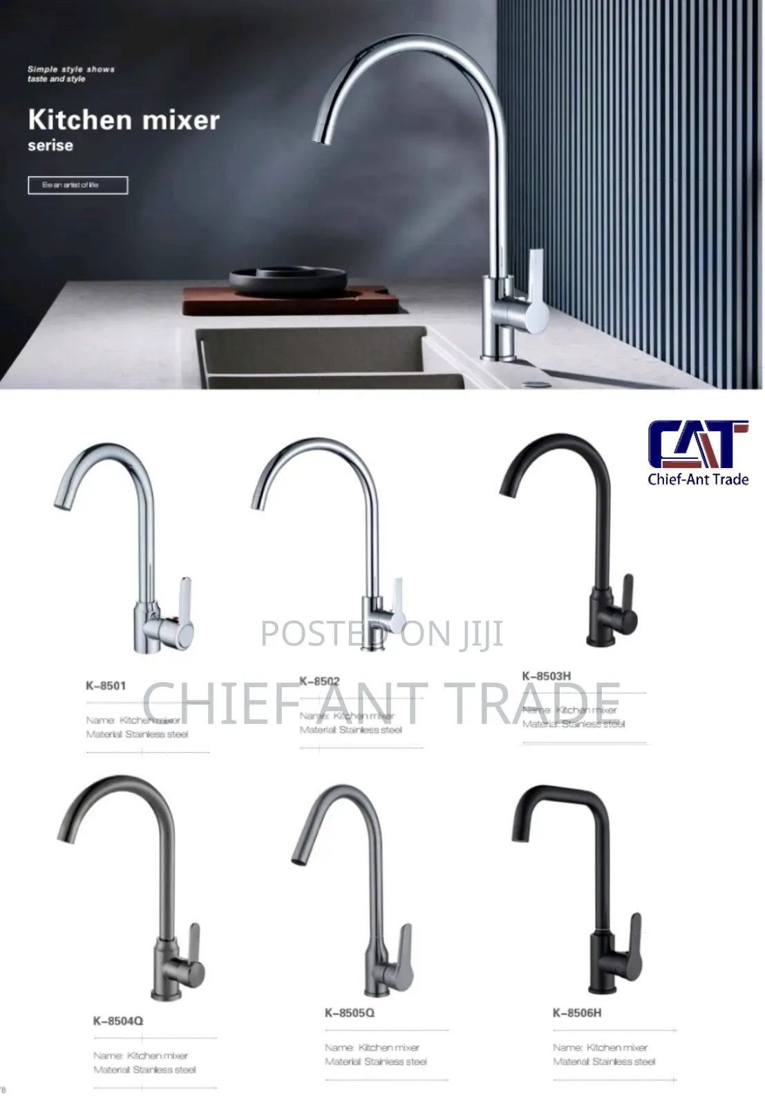 Kitchen Tap / Faucet Silver W2008