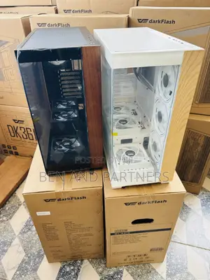 Darkflash Ds900w Atx Case With 7-argb Fans, Tempered Glass, Walnut