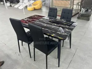 Glass Dining Table (With 4 Chairs)