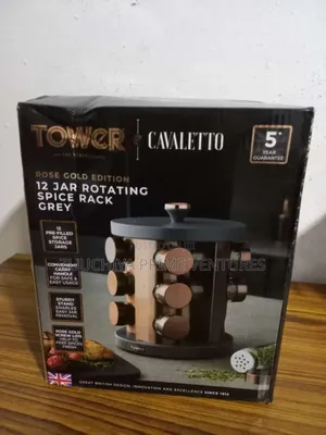 Tower 12 Jar Rotating Spice Rack With Pre-Filled Spices Uk