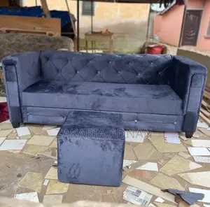 Dark Gray Sofa + Coffee Table