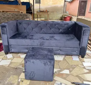 Dark Gray Sofa + Coffee Table