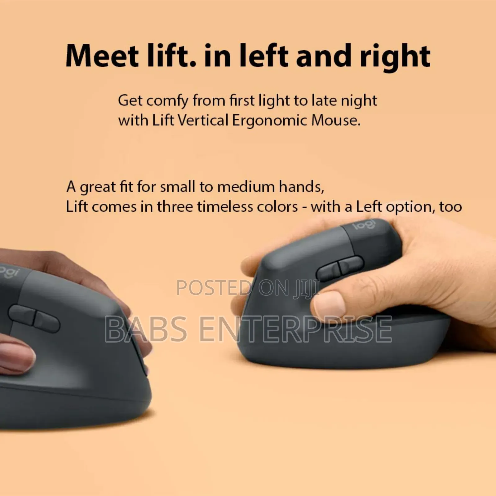 Logitech Lift Wireless Vertical Ergonomic Mouse-graphite