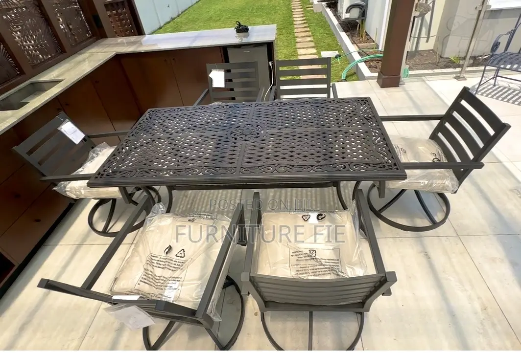 St Croix Outdoor Dining Set-Rust-Proof Cast Aluminum Frame