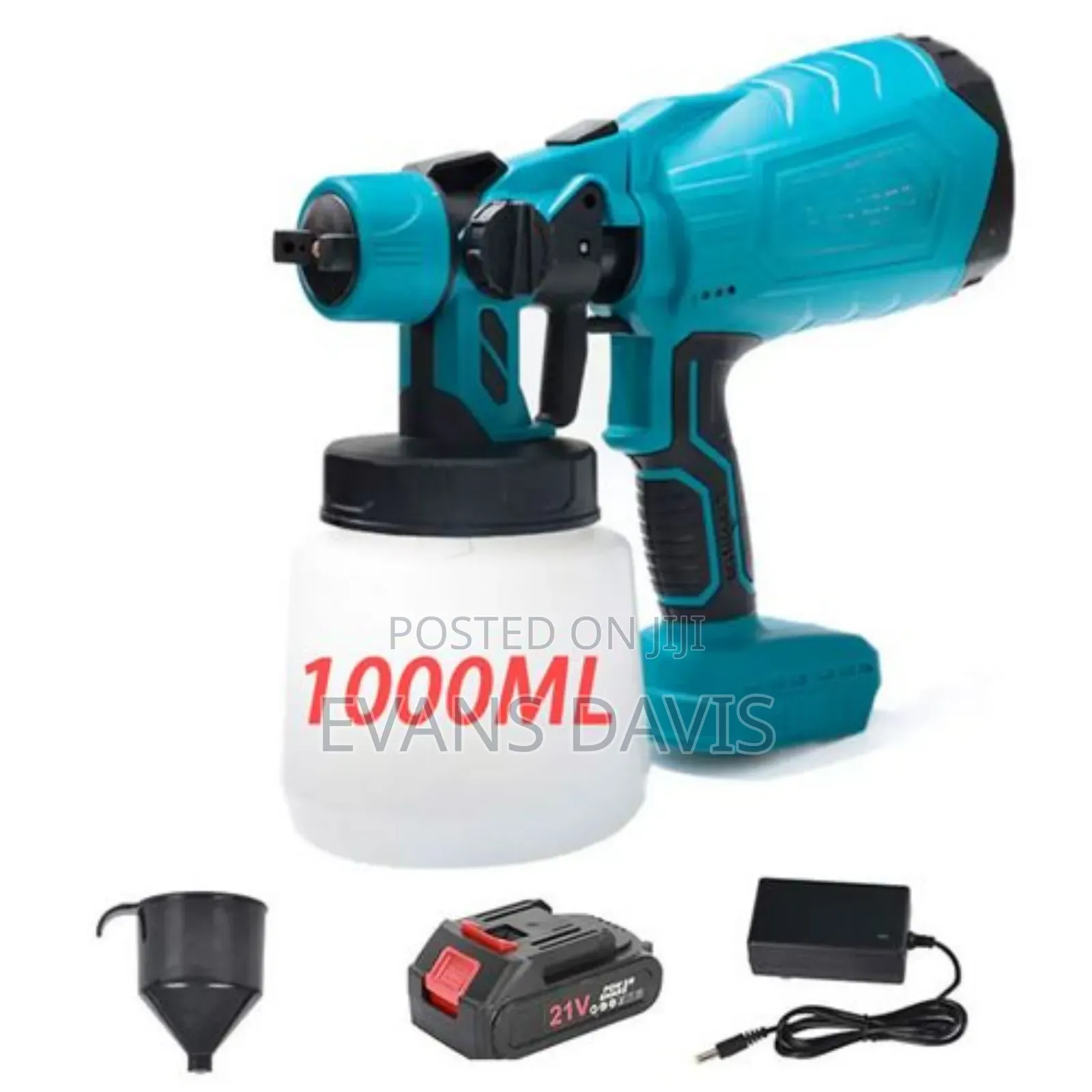 Rechargeable Paint Spray Gun With 2pcs of Batteries (1000ml)
