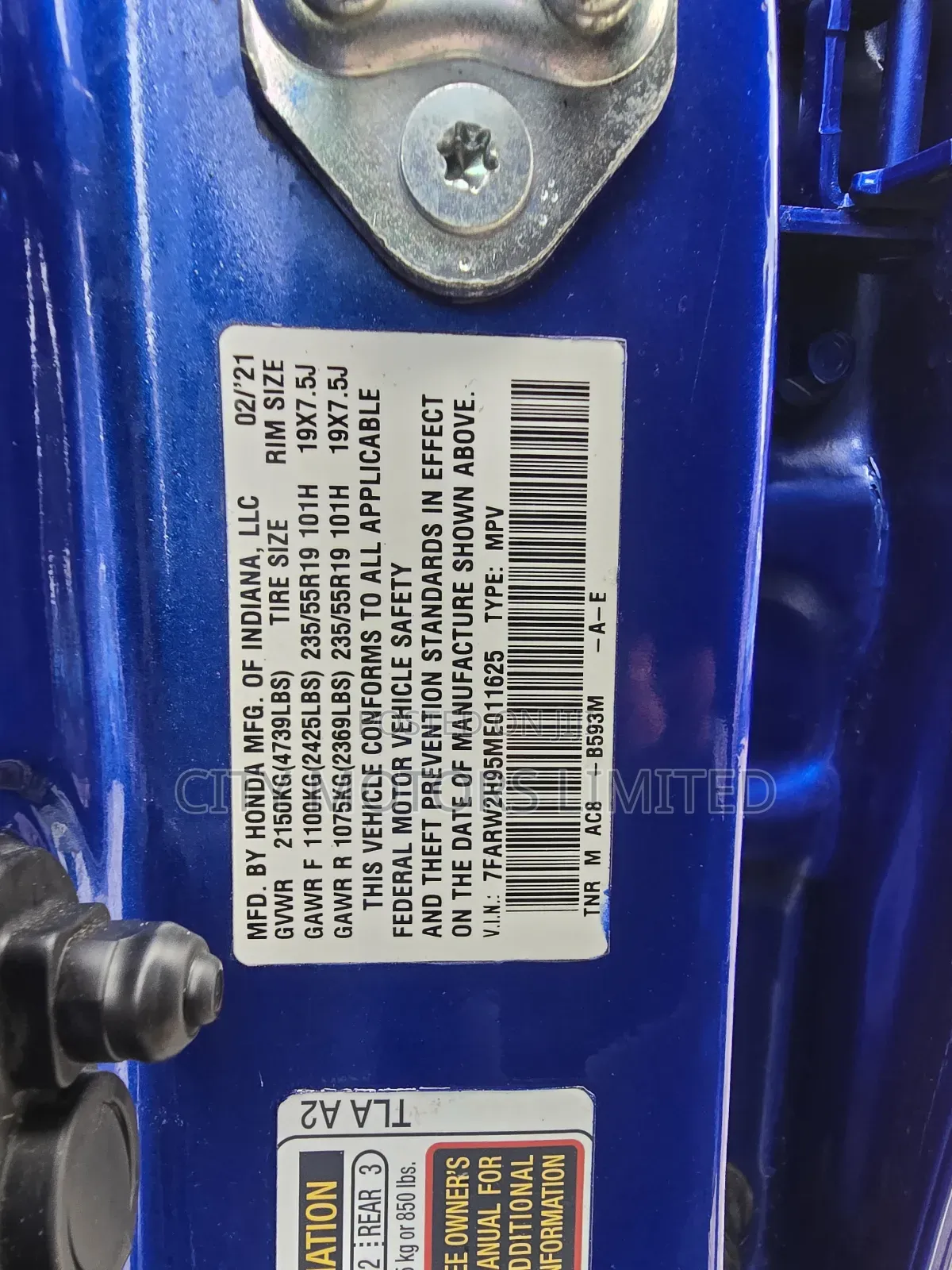 Honda CR-V Touring 2021 Blue