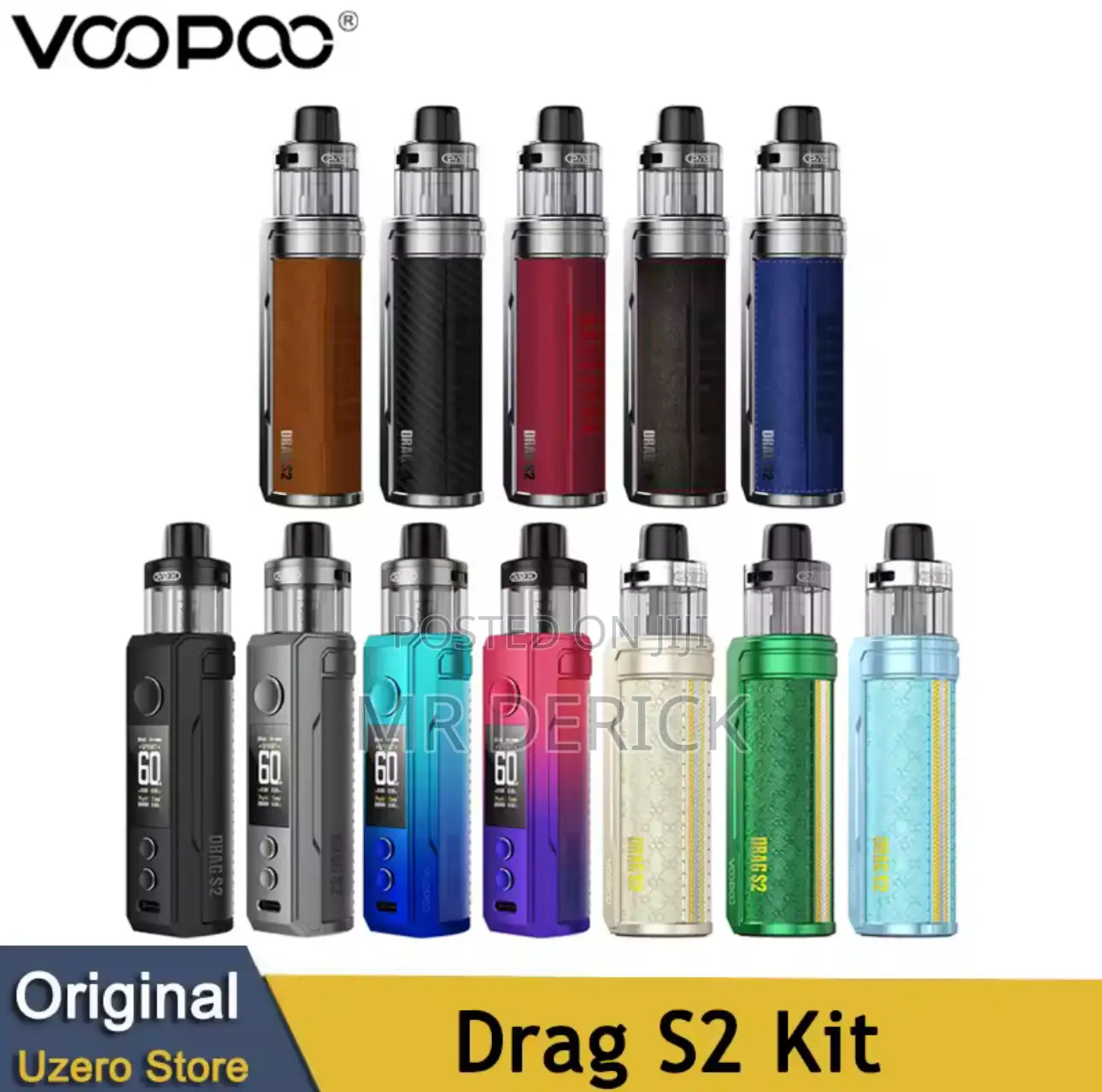 Original Voopoo Drag S2 Kit 60w Electronic Cigarette Pink Color